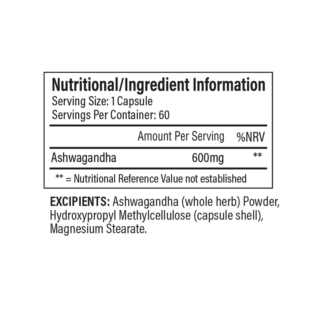 TBJP Ashwagandha - Ultimate Performance & Recovery Booster nutritional information