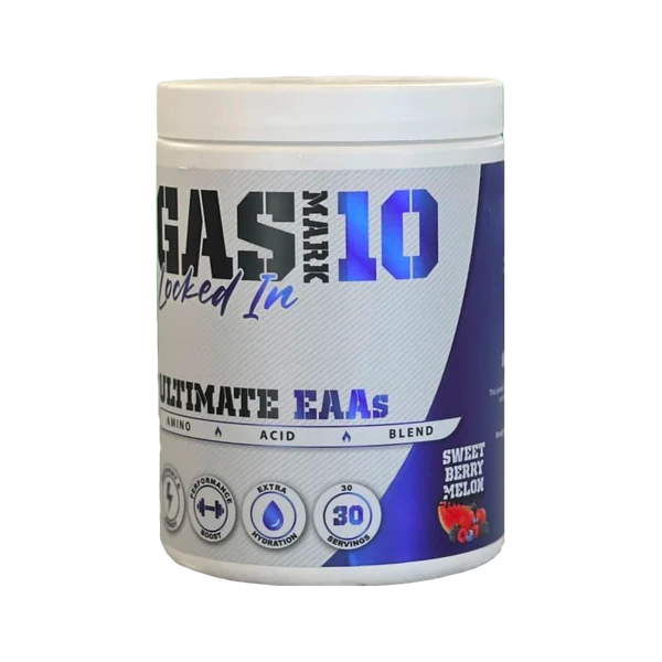 Fuel your workouts with Gas Mark 10 Locked-In EAAs - a powerful blend of essential amino acids.