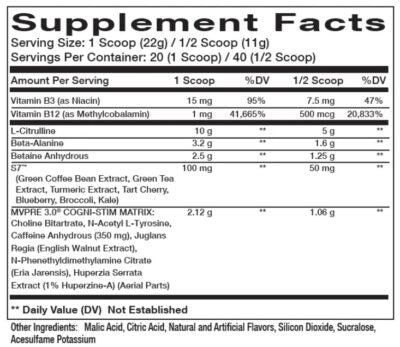 InnovaPharm MVPre 3.0 Preworkout – SCIENTIFICALLY-FORMULATED TO AMPLIFY PHYSICAL AND MENTAL PERFORMANCE.