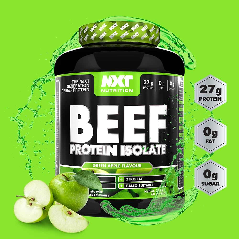 Fuel your fitness journey with NXT Nutrition Beef Protein Isolate, the ultimate high-performance protein supplement designed to support muscle growth, recovery, and strength.