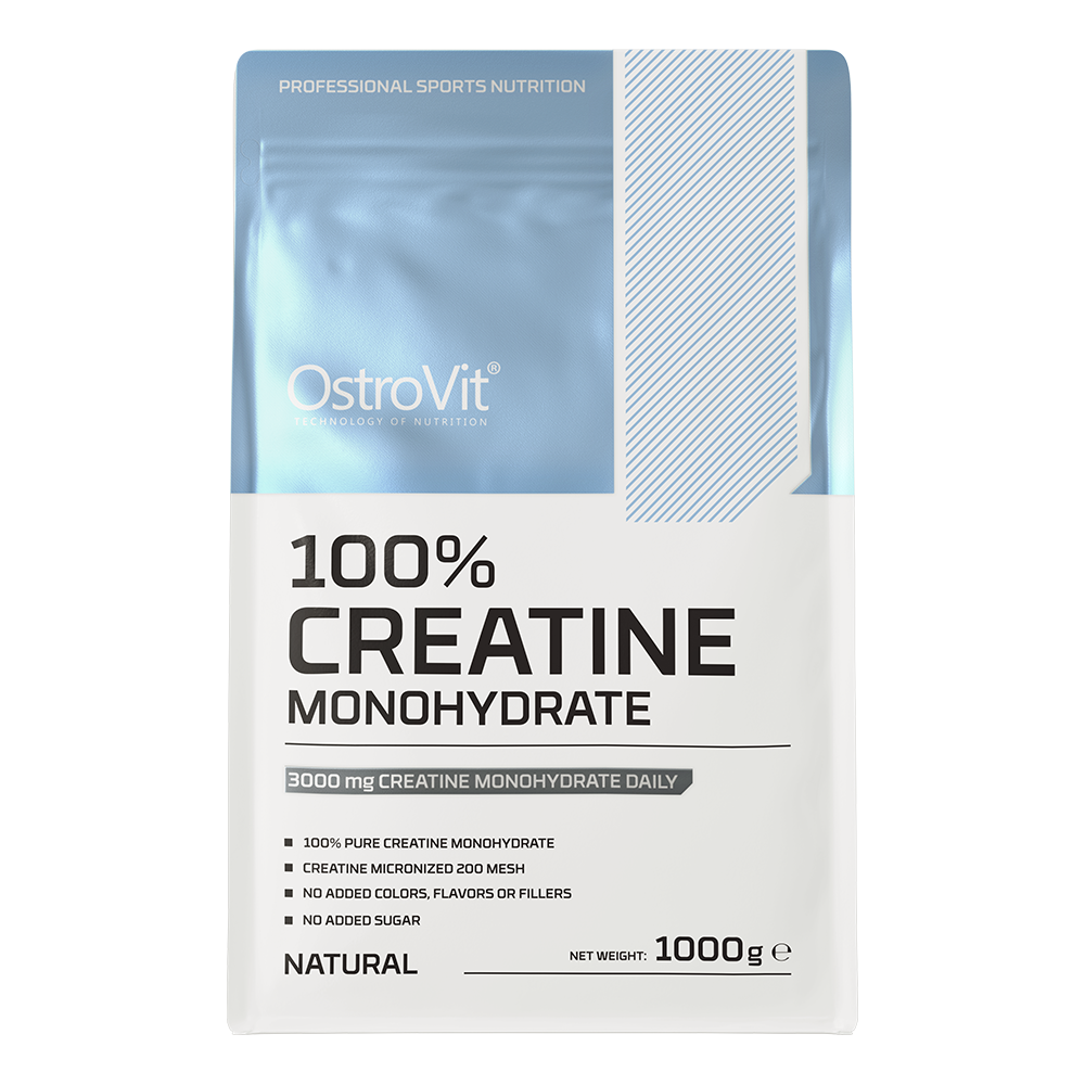 OstroVit Creatine Monohydrate is a high-quality dietary supplement that is a source of creatine in the form of monohydrate. It is a preparation with simple composition, available in a convenient powder form. designed to support strength, endurance, and muscle growth.