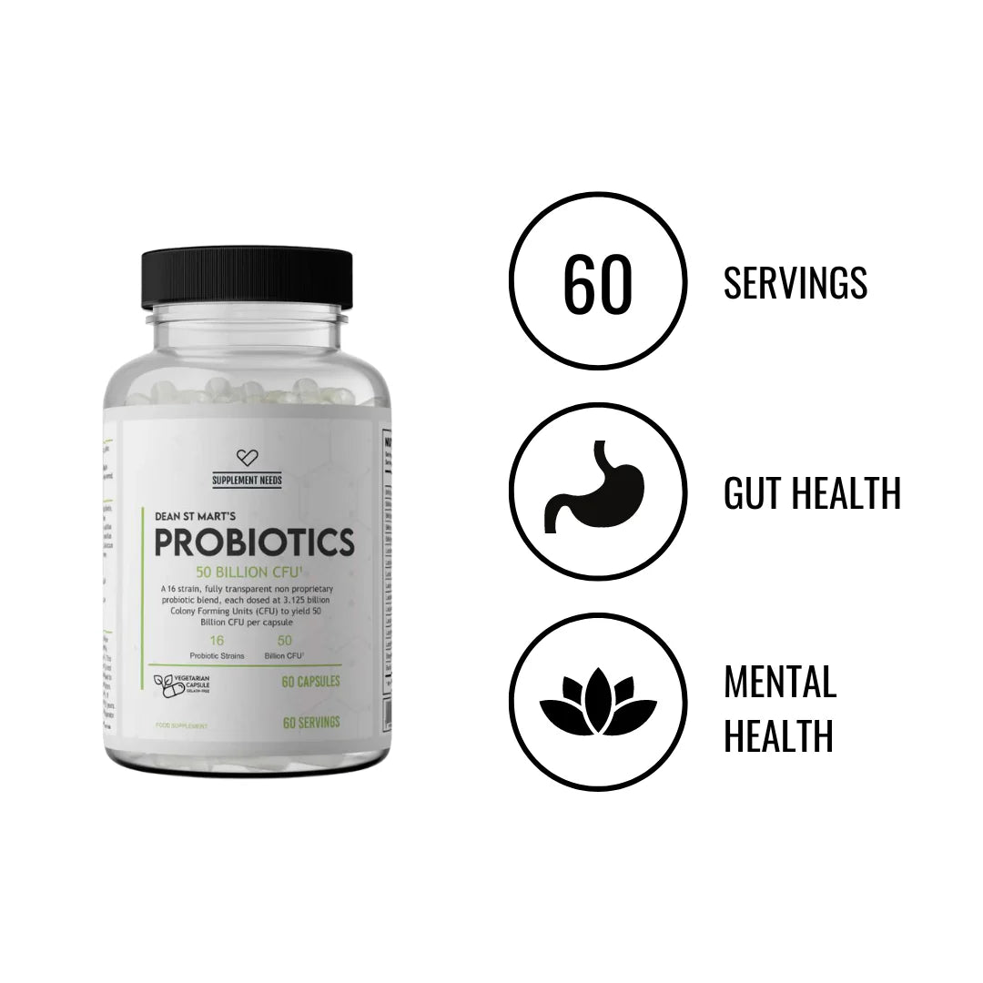 Support your gut health and overall wellness with our Supplement Needs & Probiotics 50 Billion CFU formula, crafted to promote digestion, immunity, and nutrient absorption.
