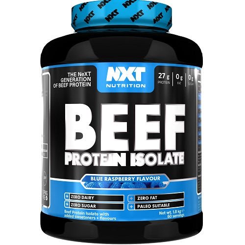 Fuel your fitness journey with NXT Nutrition Beef Protein Isolate, the ultimate high-performance protein supplement designed to support muscle growth, recovery, and strength.