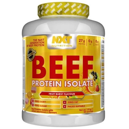Fuel your fitness journey with NXT Nutrition Beef Protein Isolate, the ultimate high-performance protein supplement designed to support muscle growth, recovery, and strength.