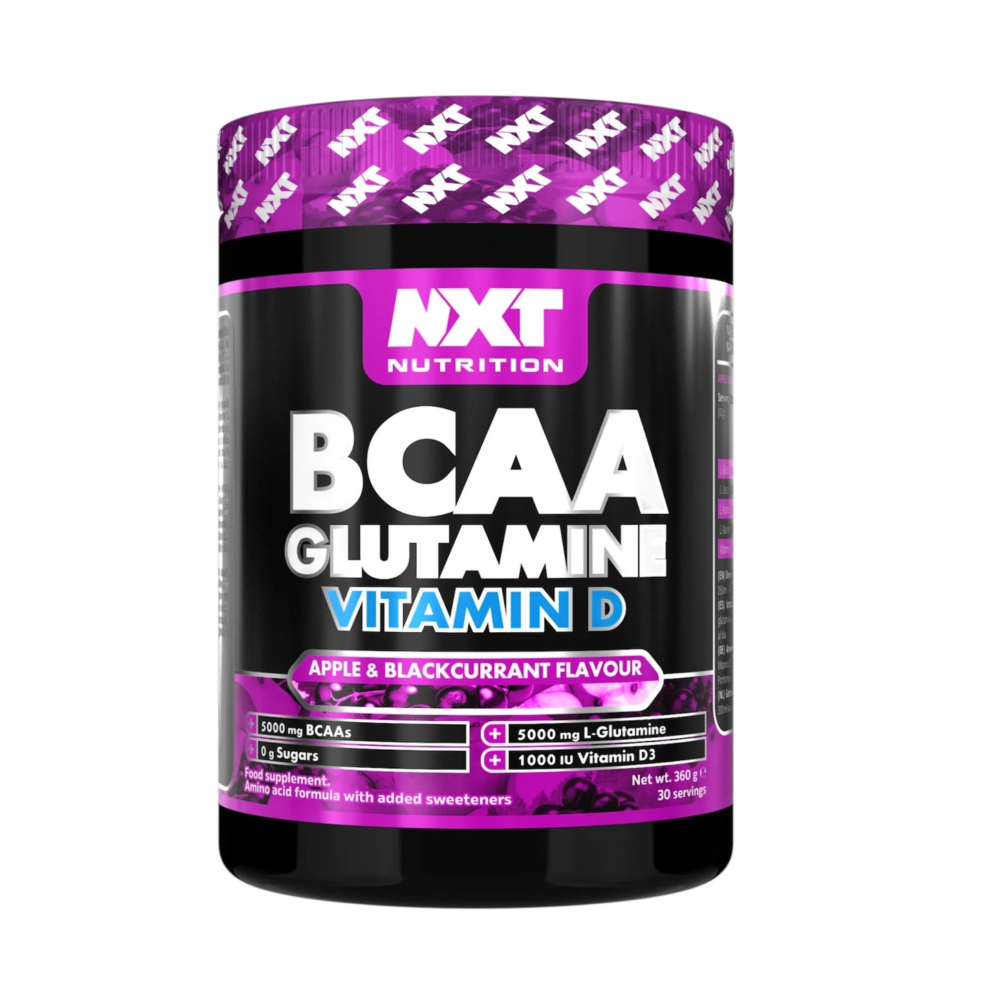 Support muscle recovery and immune health with NXT BCAA Glutamine & Vitamin D.