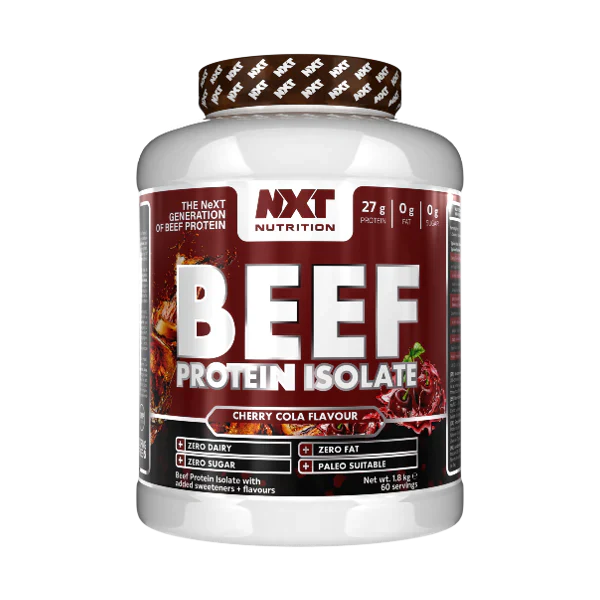 Fuel your fitness journey with NXT Nutrition Beef Protein Isolate, the ultimate high-performance protein supplement designed to support muscle growth, recovery, and strength.