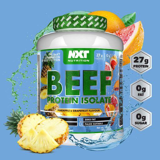 Fuel your fitness journey with NXT Nutrition Beef Protein Isolate, the ultimate high-performance protein supplement designed to support muscle growth, recovery, and strength.