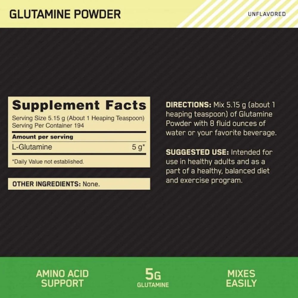 Glutamine is an essential amino acid in building muscle mass. Thanks to Optimum Nutrition Glutamine Powder, muscles will receive the optimal portion of the essential amino acid.