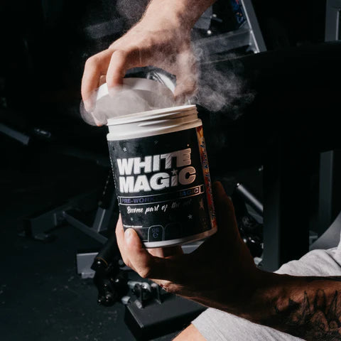 Unleash your inner warrior with Medi-Evil White Magic Pre-Workout-a high powered formula to enhance focus, endurance, and strength.