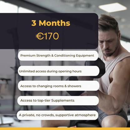 Approved Training Facility Gym Membership.

Join Drogheda’s most exclusive training space – where serious results are built. At Approved Training Facility, we offer a private, focused gym environment equipped with high-end machines, free weights, and everything you need to push your limits.