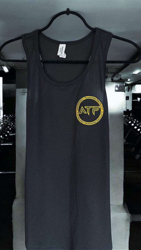 Train in style with the ATF Sleeveless Jersey in sleek black. Designed for performance and comfort, this lightweight, breathable top allows full range of motion while keeping you cool during intense workout.
