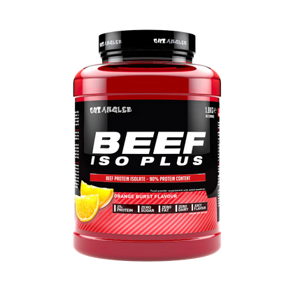 OutAngled Beef Protein Isolate, a premium, high-quality protein source Sourced from 100% hydrolyzed beef protein, this formula delivers fast absorbing muscle-building amino acids to support lean muscle growth, recovery, and strength.