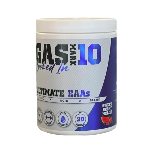 Fuel your workouts with Gas Mark 10 Locked-In EAAs - a powerful blend of essential amino acids.