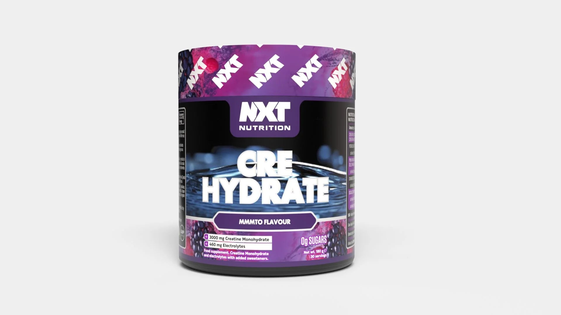NXT Cre Hydrate combines pure creatine monohydrate with essential electrolytes magnesium malate and potassium citrate to support both performance and hydration. This powder mixes easily with water or your favourite beverage, making it the perfect addition to your pre or post-workout routine.