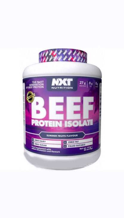 Fuel your fitness journey with NXT Nutrition Beef Protein Isolate, the ultimate high-performance protein supplement designed to support muscle growth, recovery, and strength.