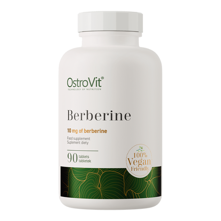 OstroVit Berberine VEGE is a premium dietary supplement designed to enhance your daily wellness. It features a concentrated barberry root extract standardized to 2% berberine, delivering 500mg of this potent natural compound in every serving. Crafted for conscious consumers, these easy-to-swallow tablets are perfect for supporting a balanced diet.