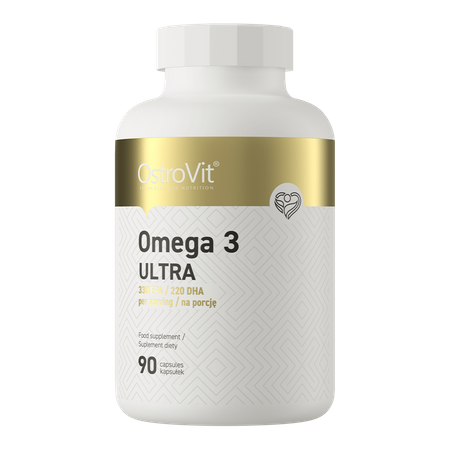 OstroVit Omega 3 Ultra is a high-quality fish oil supplement designed to support overall health, especially for active individuals and athletes.  Rich in essential omega-3 fatty acids-EPA (Eicosapentaenoic Acid)-this supplement promotes heart health, brain function, joint mobility, and muscle recovery.