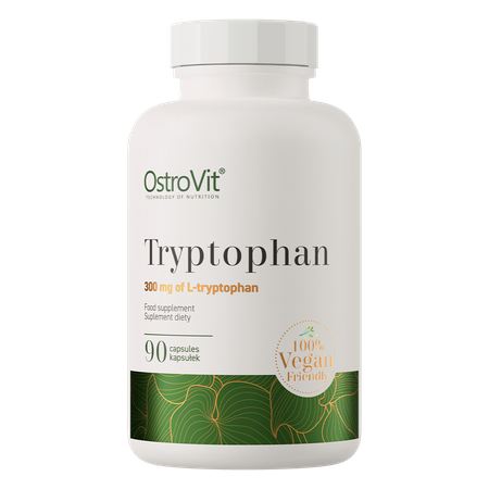 OstroVit Tryptophan VEGE is a high quality dietary supplement that contains the valuable amino acid L-tryptophan. It is a vegan preparation available in the form of easy to swallow capsules, created for people who care about the proper regeneration of the body and supplementing the daily diet with a valuable compound.