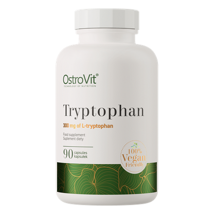 OstroVit Tryptophan VEGE is a high quality dietary supplement that contains the valuable amino acid L-tryptophan. It is a vegan preparation available in the form of easy to swallow capsules, created for people who care about the proper regeneration of the body and supplementing the daily diet with a valuable compound.