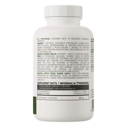 OstroVit Tryptophan VEGE is a high quality dietary supplement that contains the valuable amino acid L-tryptophan. It is a vegan preparation available in the form of easy to swallow capsules, created for people who care about the proper regeneration of the body and supplementing the daily diet with a valuable compound.
