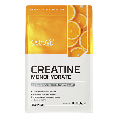 OstroVit Creatine Monohydrate is a high-quality dietry supplement that is a source of creatine in the form of monohydrate. It is a preparation with simple composition, available in a convenient powder form. designed to enhance strength, endurance, and muscle growth.