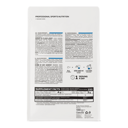 OstroVit Creatine Monohydrate is a high-quality dietry supplement that is a source of creatine in the form of monohydrate. It is a preparation with simple composition, available in a convenient powder form. designed to enhance strength, endurance, and muscle growth.