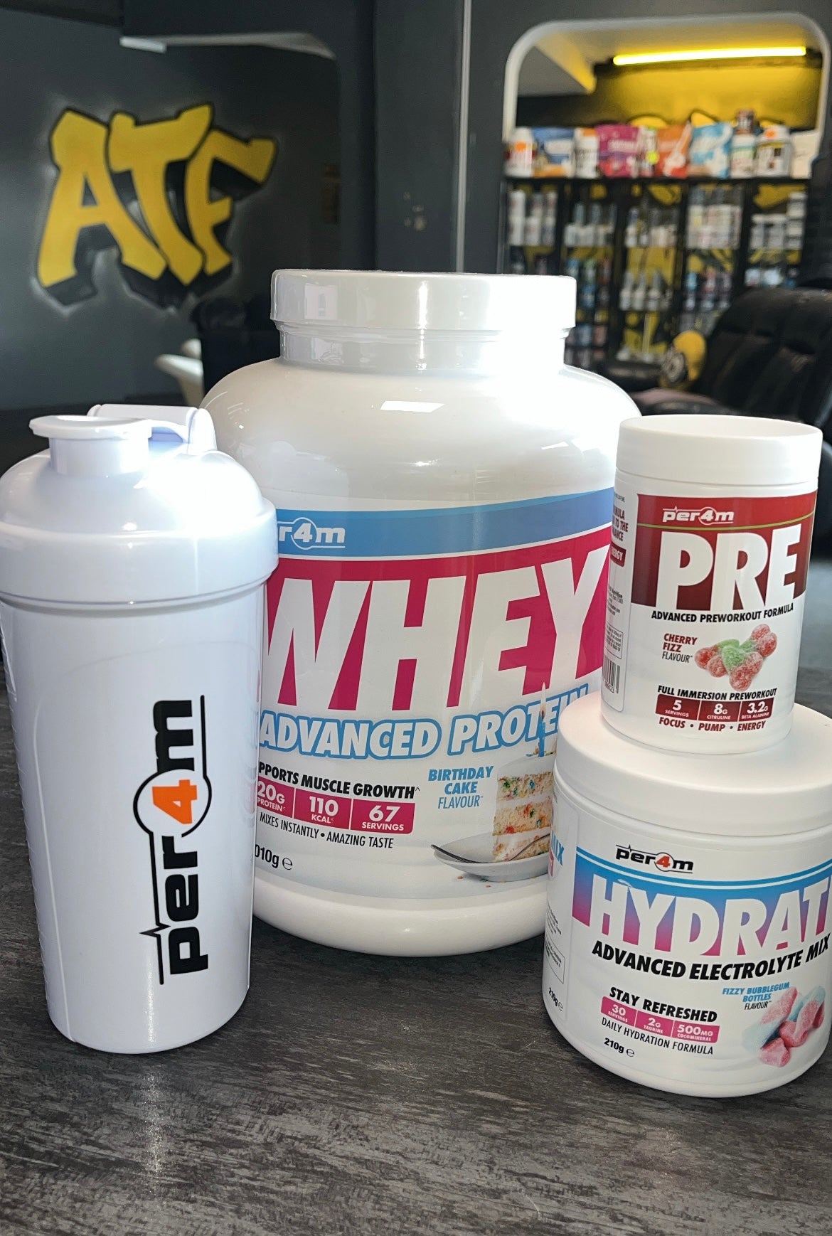 Per4m Performance Bundle - Whey Protein + Hydrate + Free Shaker + Free Pre-Workout Sample €70