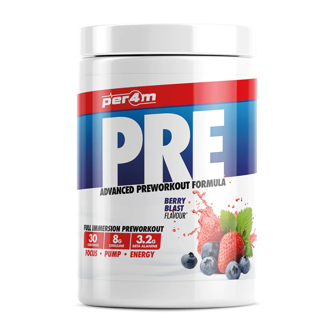 Per4m Pre is the ultimate pre-workout solution for optimal gym performance. It is packed with hand-picked ingredients to promote energy and mental focus, with 2000mg Taurine for added hydration.
