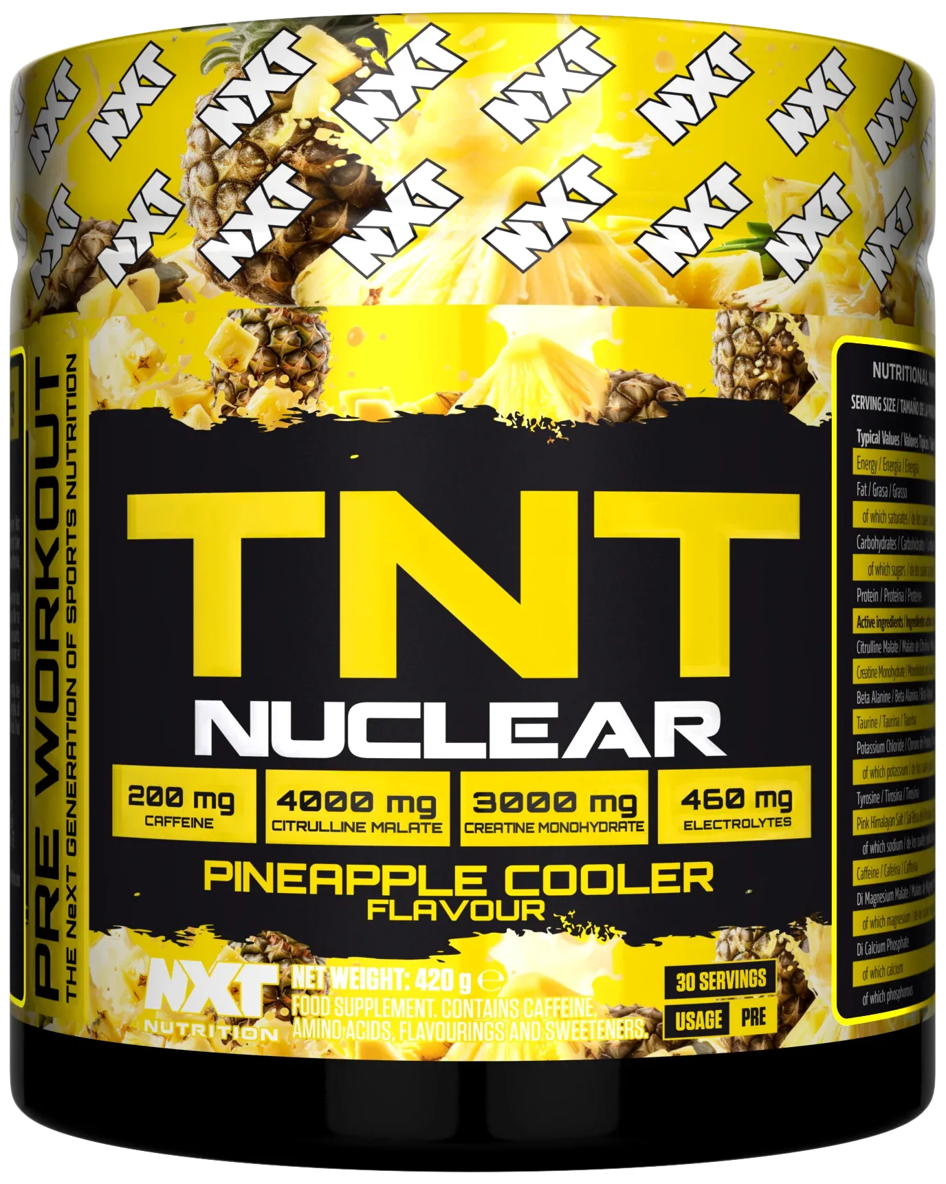 NXT Nutrition TNT Nuclear 420g is a cutting-edge pre-workout supplement engineered for athletes and fitness enthusiasts seeking explosive energy, laser-sharp focus, and enhanced endurance