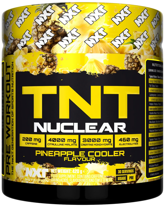 NXT Nutrition TNT Nuclear 420g is a cutting-edge pre-workout supplement engineered for athletes and fitness enthusiasts seeking explosive energy, laser-sharp focus, and enhanced endurance