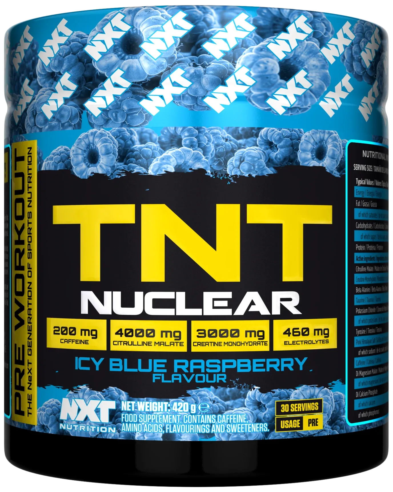 NXT Nutrition TNT Nuclear 420g is a cutting-edge pre-workout supplement engineered for athletes and fitness enthusiasts seeking explosive energy, laser-sharp focus, and enhanced endurance