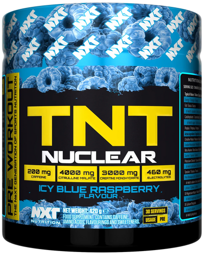 NXT Nutrition TNT Nuclear 420g is a cutting-edge pre-workout supplement engineered for athletes and fitness enthusiasts seeking explosive energy, laser-sharp focus, and enhanced endurance