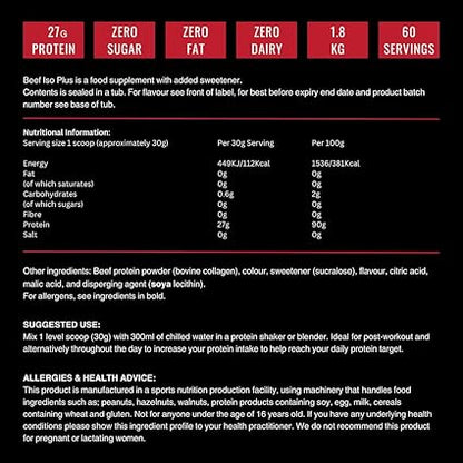 Beef Iso Plus nutritional information