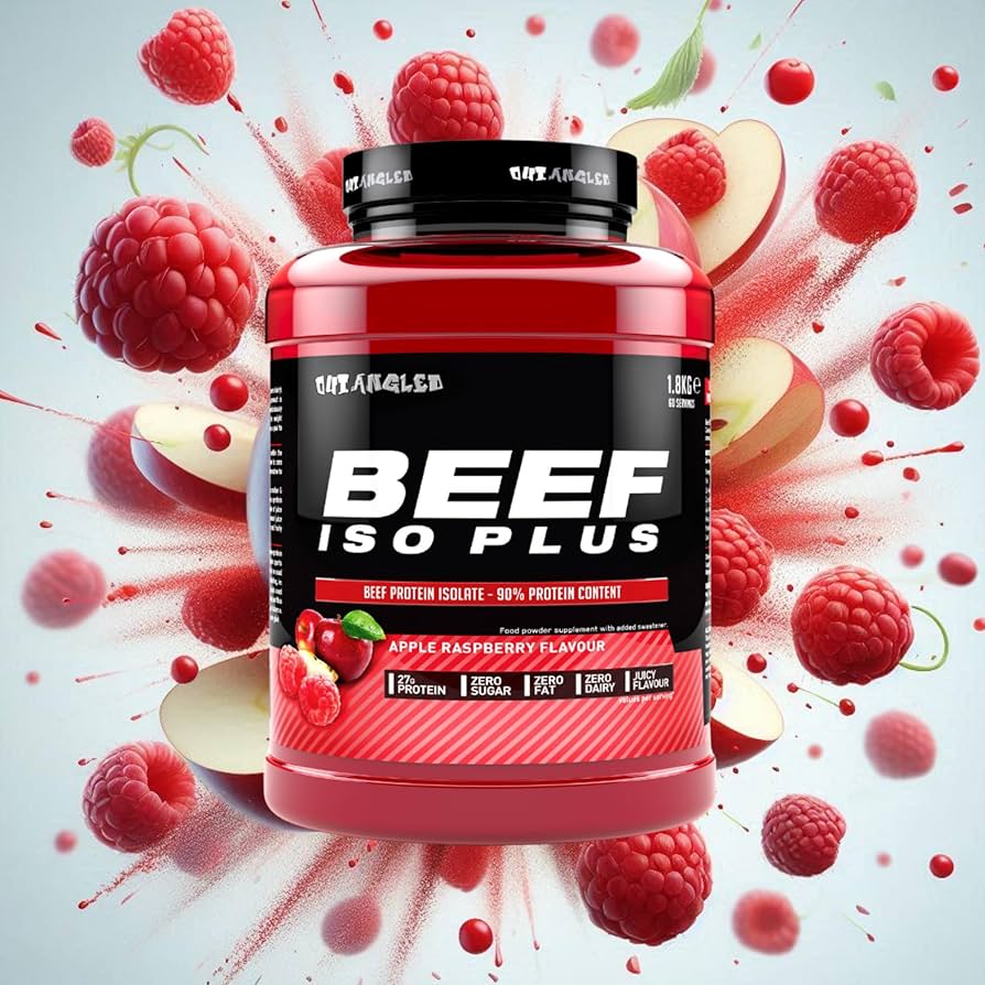 Out Angled Beef Protein Isolate, a premium, high-quality protein source. Sourced from 100% hydrolyzed beef protein, this formula delivers fast absorbing muscle-building amino acids to support lean muscle growth, recovery, and strength.