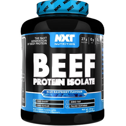 Fuel your fitness journey with NXT Nutrition Beef Protein Isolate, the ultimate high-performance protein supplement designed to support muscle growth, recovery, and strength.