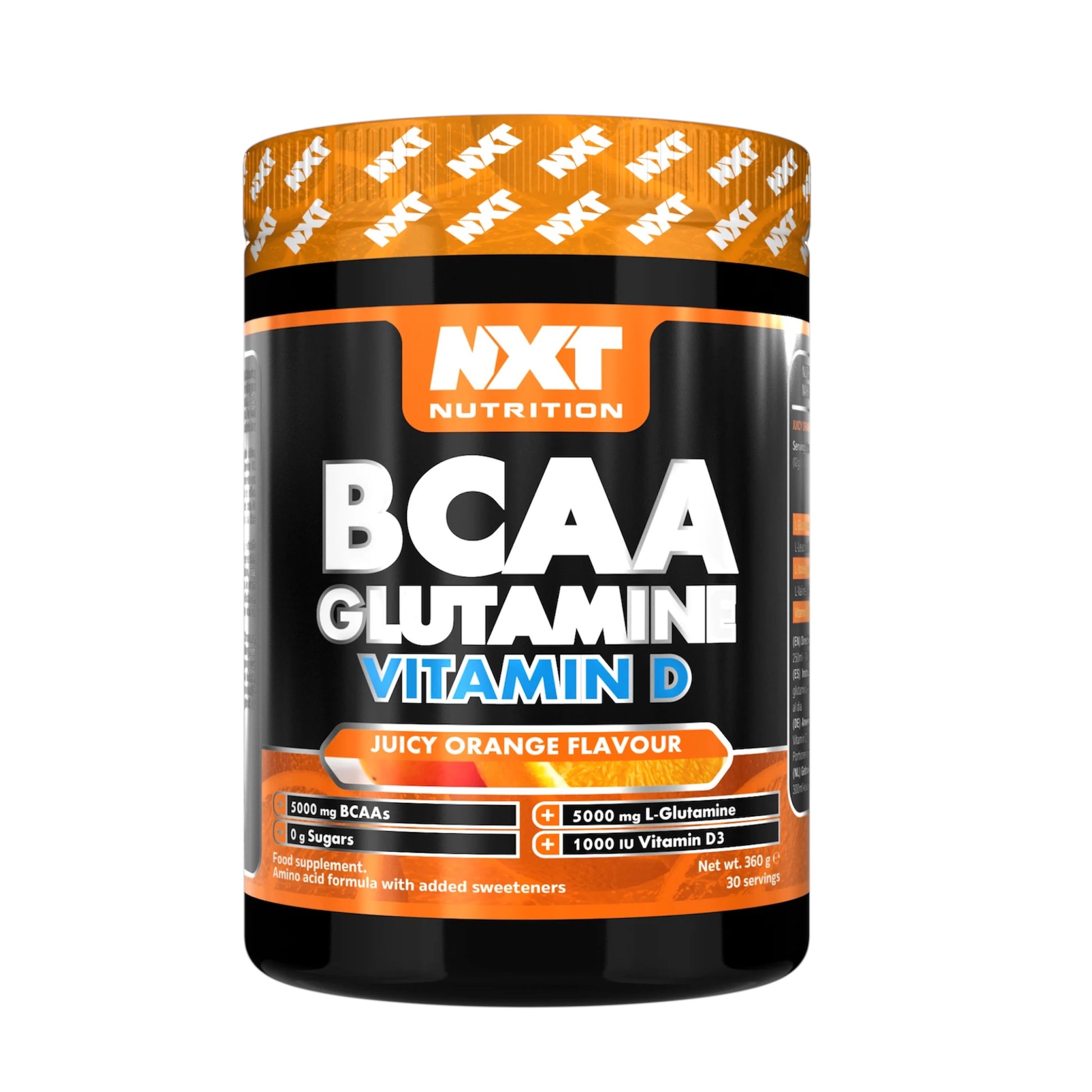 Support muscle recovery and immune health with NXT BCAA Glutamine & Vitamin D.
