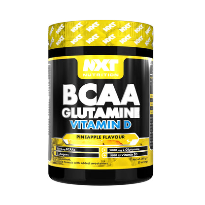 Support muscle recovery and immune health with NXT BCAA Glutamine & Vitamin D.