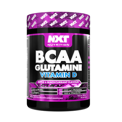 Support muscle recovery and immune health with NXT BCAA Glutamine & Vitamin D.