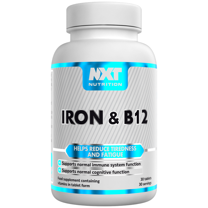 NXT Nutrition Iron &amp; B12 Tablets: Essential Daily Support for Energy & Focus

20mg Iron + 20µg Vitamin B12 Per Serving | One-A-Day Formula
