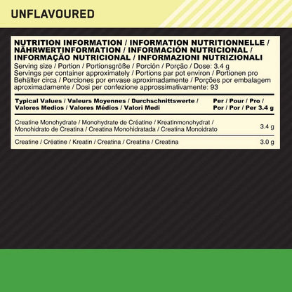 Increase your performance during training.  Creatine is proven to increase performance during high intensity training. From the World's No. 1 Sports Nutrition brand, each serving of Creatine Monohydrate increases muscle power in successive bursts of short-term, high intensity, repeated exercise*. Optimum Nutrition MICRONISED CREATINE POWDER always mixes easily and unlike other Creatine powders, there is no gritty taste or texture.