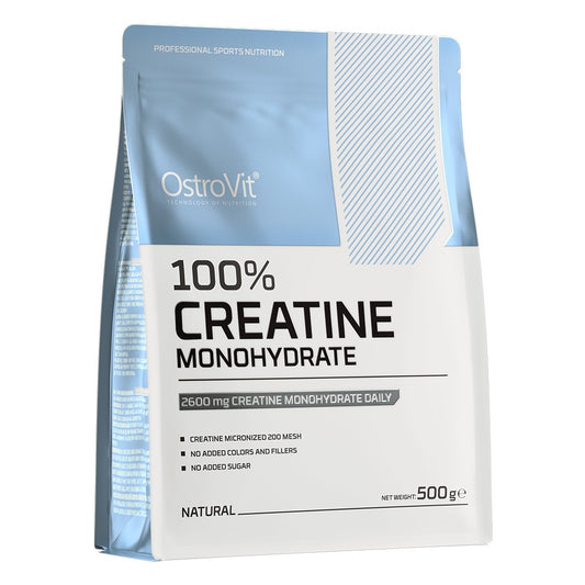 OstroVit Creatine Monohydrate is a high-quality dietary supplement that is a source of creatine in the form of monohydrate. It is a preparation with simple composition, available in a convenient powder form. designed to support strength, endurance, and muscle growth.