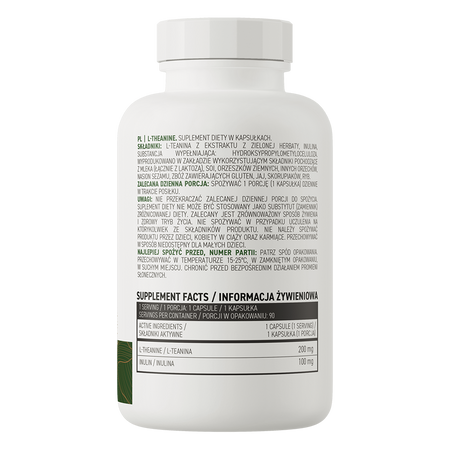 OstroVit L-Theanine VEGE is a high-quality dietary supplement that is a source of L-theanine and inulin. It is a vegan preparation, available in the form of easy-to-swallow capsules, created for people who care about maintaining cognitive functions at an appropriate level.
