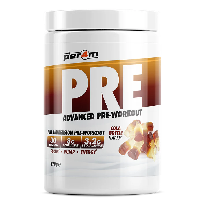 Per4m Pre is the ultimate pre-workout solution for optimal gym performance. It is packed with hand-picked ingredients to promote energy and mental focus, with 2000mg Taurine for added hydration.