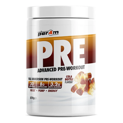 Per4m Pre is the ultimate pre-workout solution for optimal gym performance. It is packed with hand-picked ingredients to promote energy and mental focus, with 2000mg Taurine for added hydration.