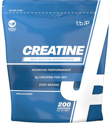 Power your workouts with TBJP Creatine Monohydrate, a premium, high-purity creatine designed to support strength, endurance, and muscle growth.  Creatine Monohydrate is one of the most researched and effective supplements for enhancing athletic performance, increasing power output, and promoting lean muscle.